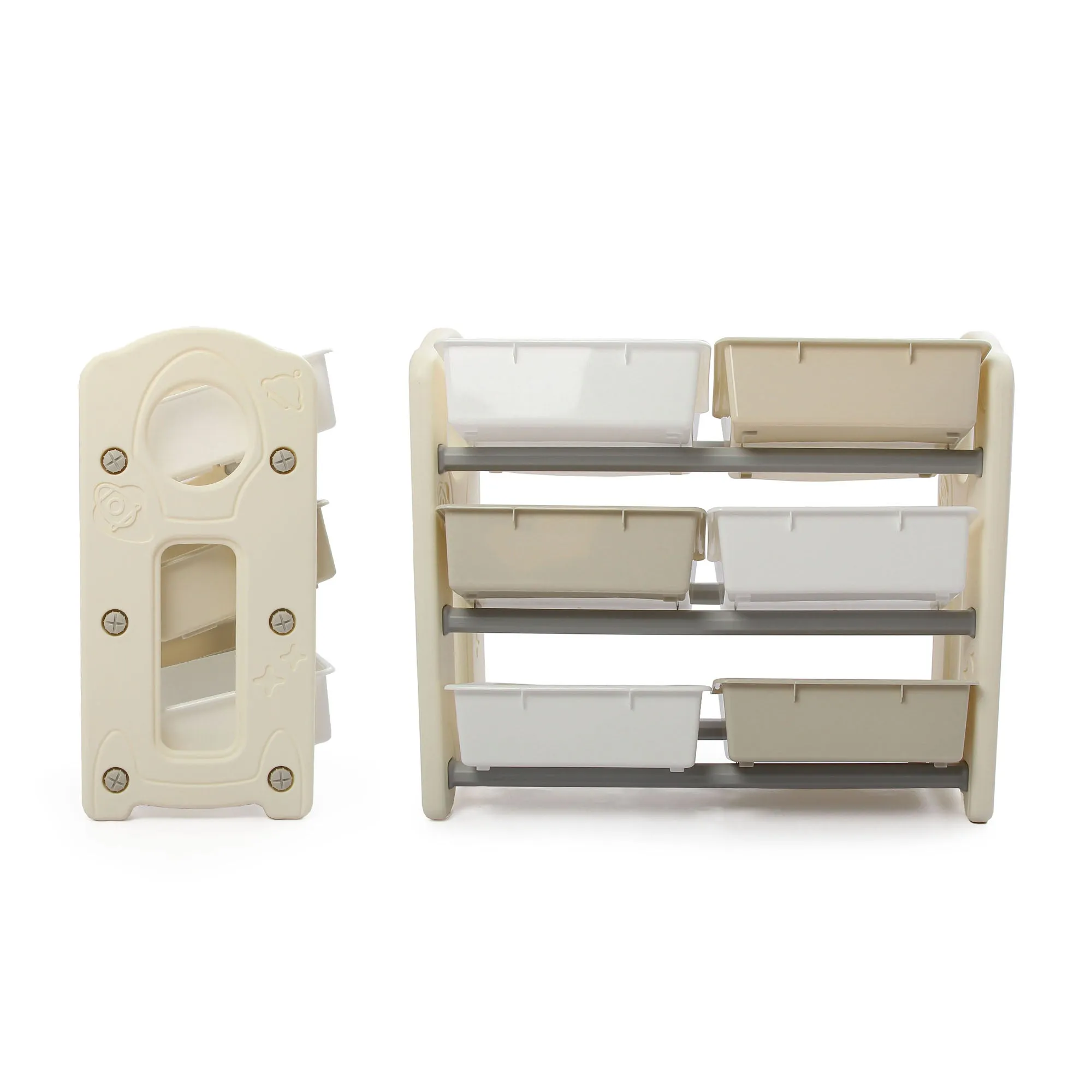 Space Kids Toys Storage Rack with 6 Bins