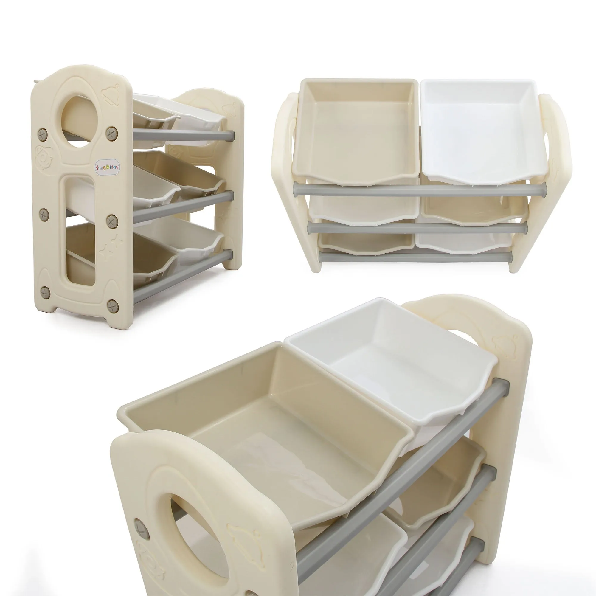 Space Kids Toys Storage Rack with 6 Bins