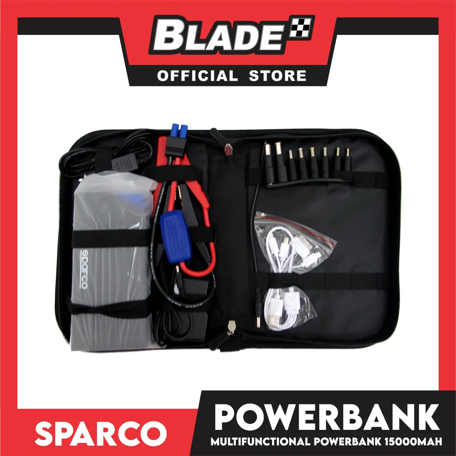 Sparco Multifunctional Power Bank 15000mAh 12v Gasoline & Diesel (Black)