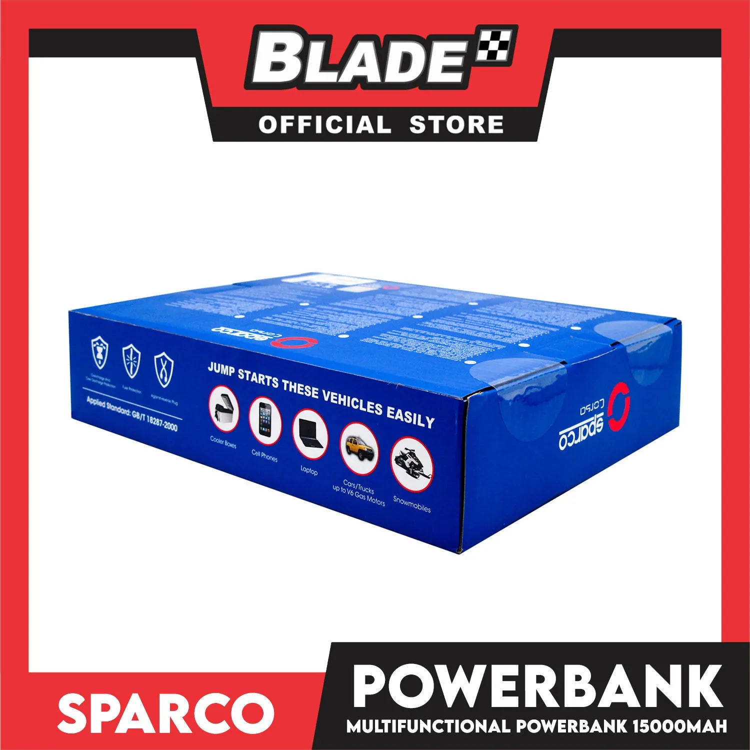 Sparco Multifunctional Power Bank 15000mAh 12v Gasoline & Diesel (Black)