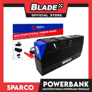 Sparco Multifunctional Power Bank 15000mAh 12v Gasoline & Diesel (Black)
