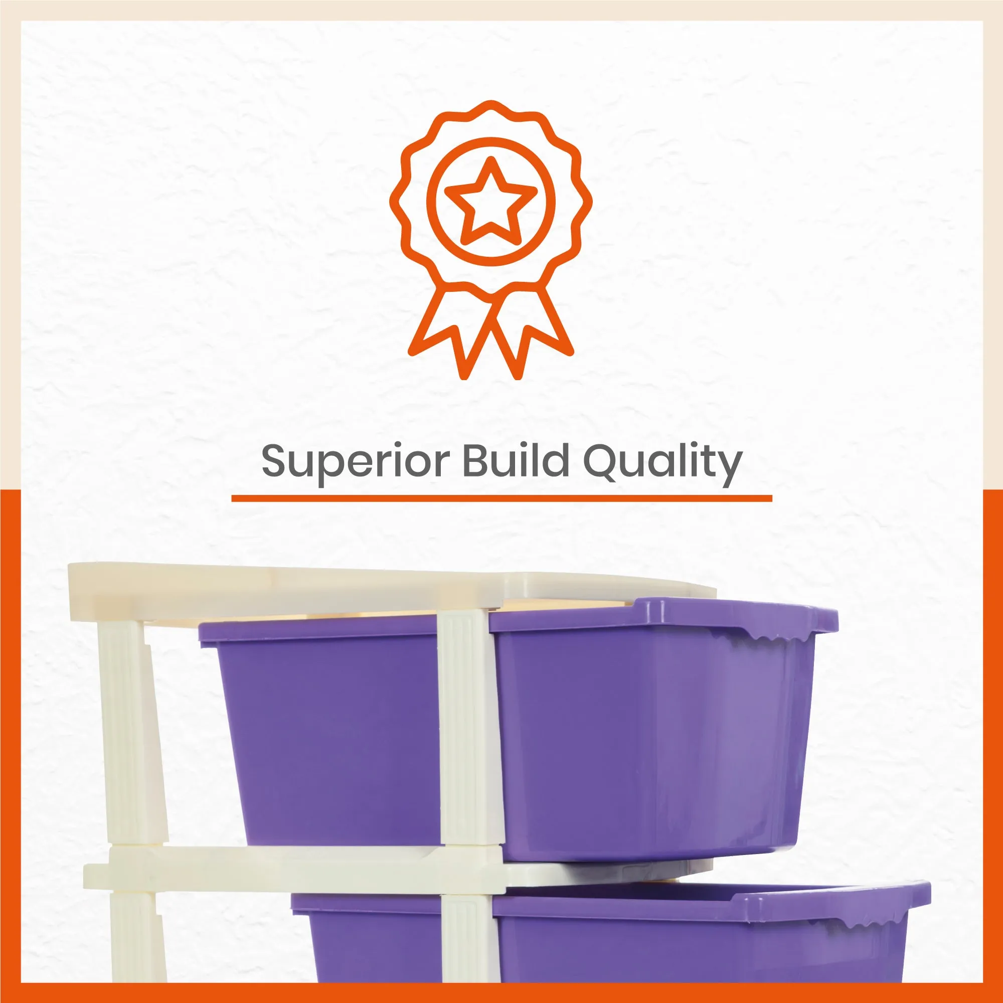 Stomo 3 Drawer Multi-Purpose Storage Organizer for Home and Office (Purple)