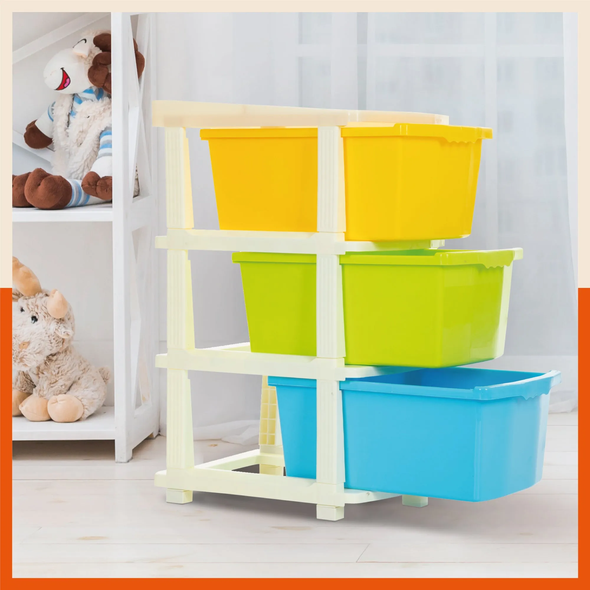 Stomo 3 Drawer Multi-Purpose Storage Organizer for Home and Office