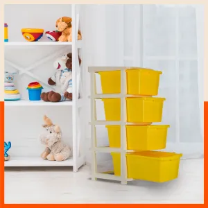 Stomo 4 Drawer Multi-Purpose Storage Organizer for Home and Office (Yellow)