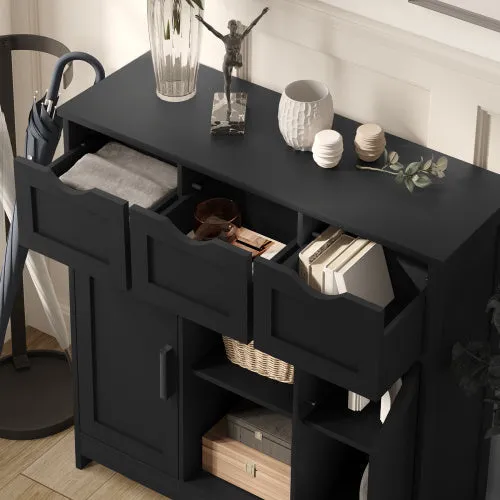Storage Cabinets,Wooden Floor Cabinet,with Drawers And Shelves Storage