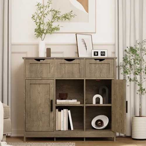 Storage Cabinets,Wooden Floor Cabinet,with Drawers And Shelves Storage
