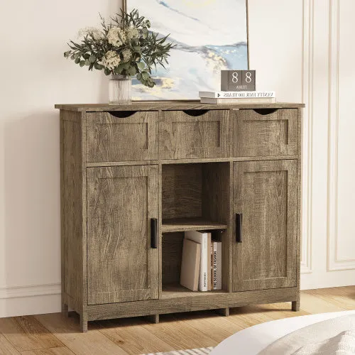 Storage Cabinets,Wooden Floor Cabinet,with Drawers And Shelves Storage