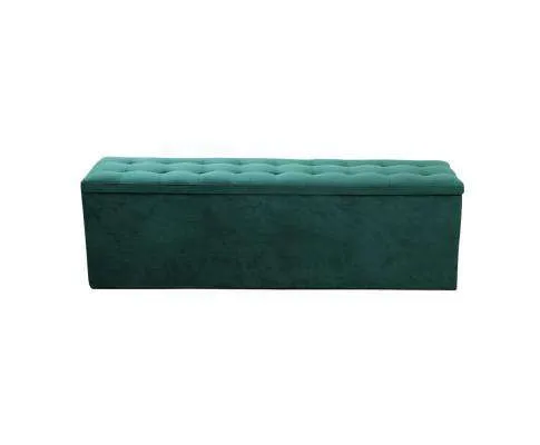 Storage Ottoman Blanket Box Velvet Foot Stool Rest Chest Couch Green