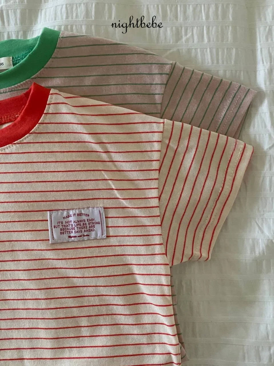 Stripe color blocking T