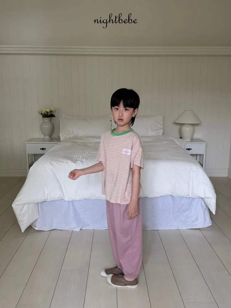Stripe color blocking T