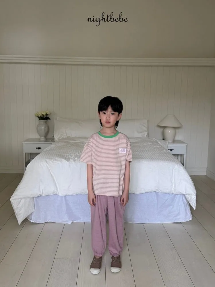 Stripe color blocking T