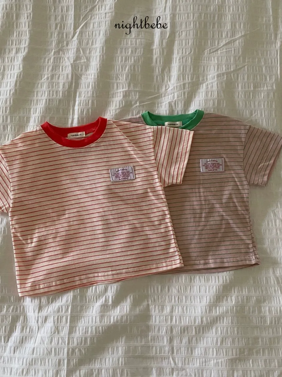 Stripe color blocking T
