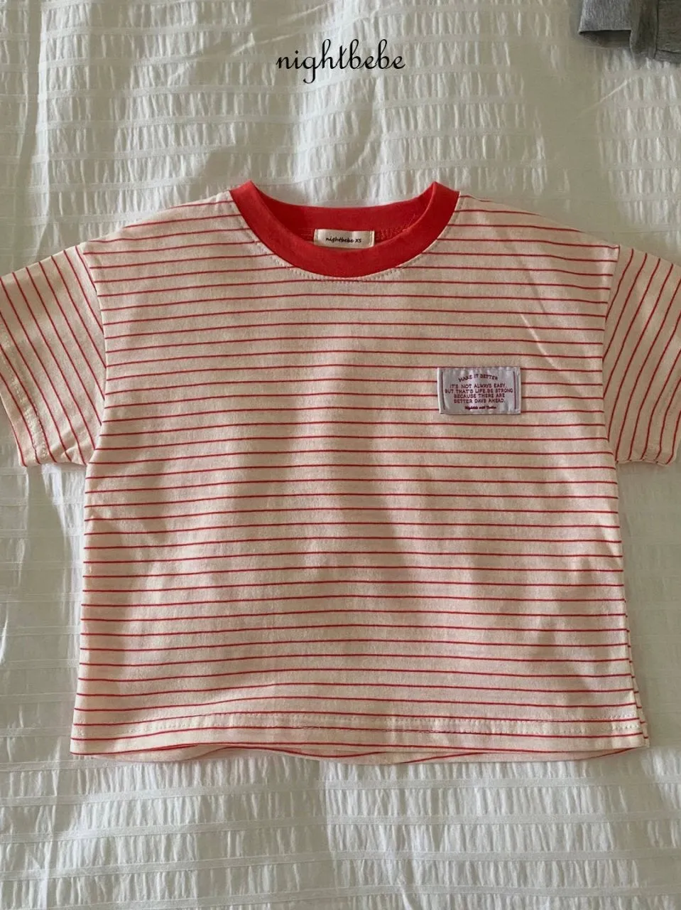Stripe color blocking T
