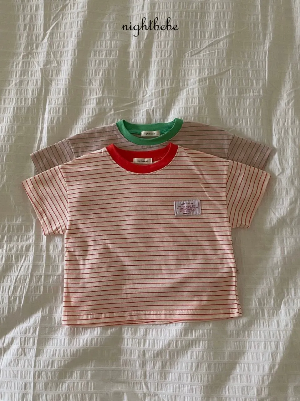 Stripe color blocking T