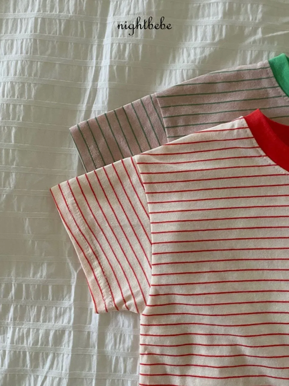 Stripe color blocking T
