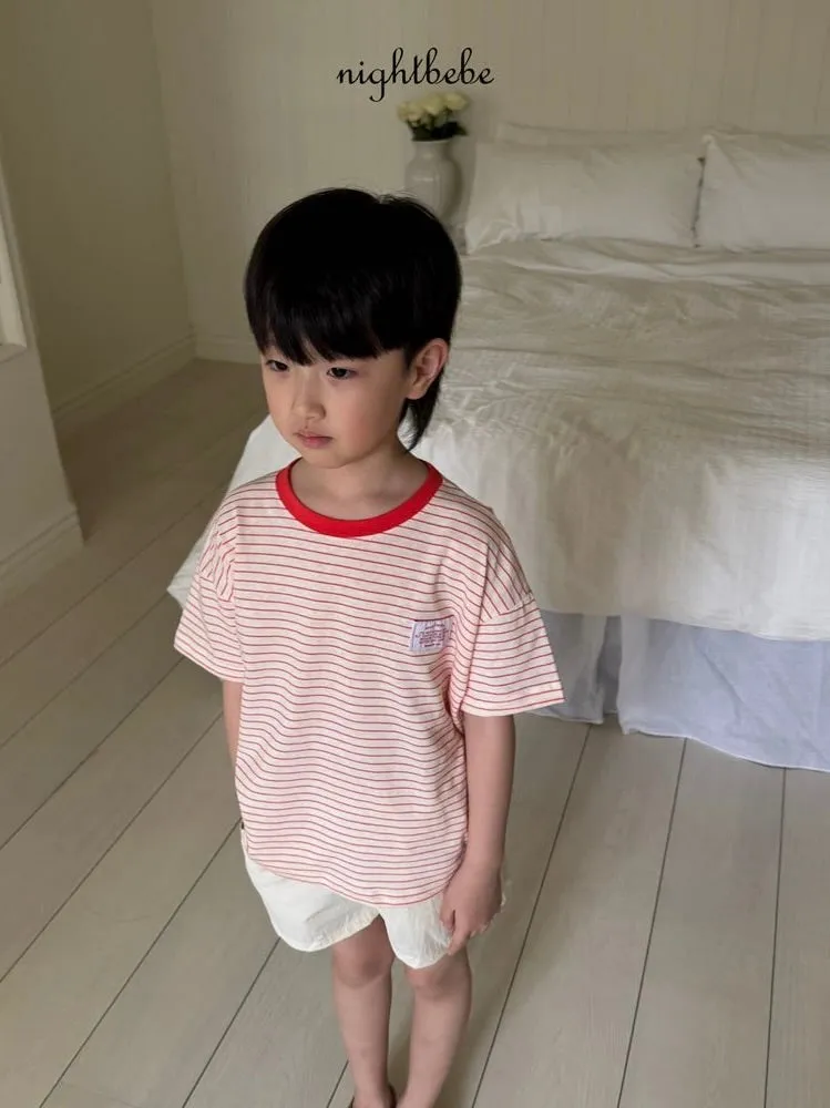 Stripe color blocking T