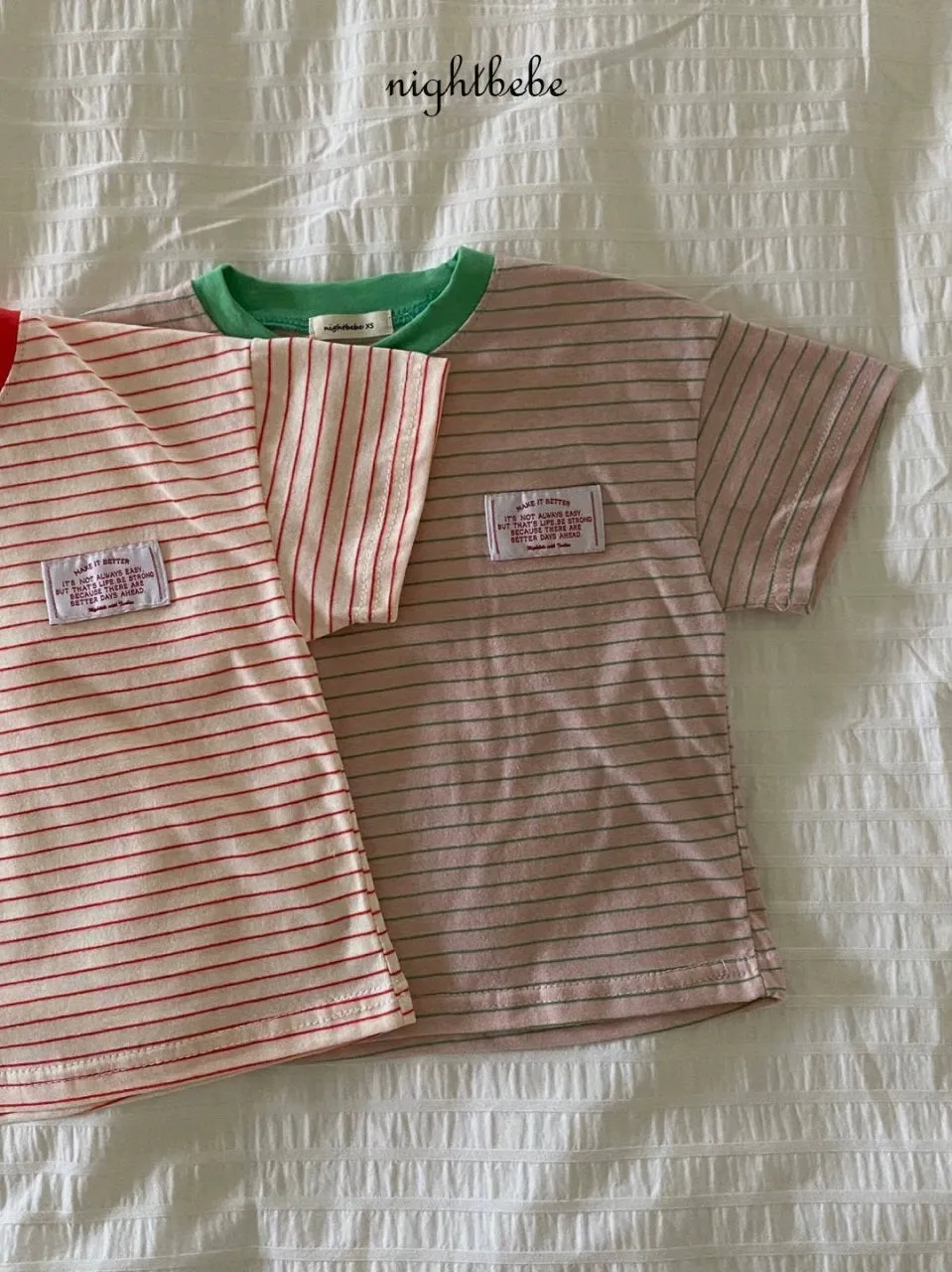 Stripe color blocking T