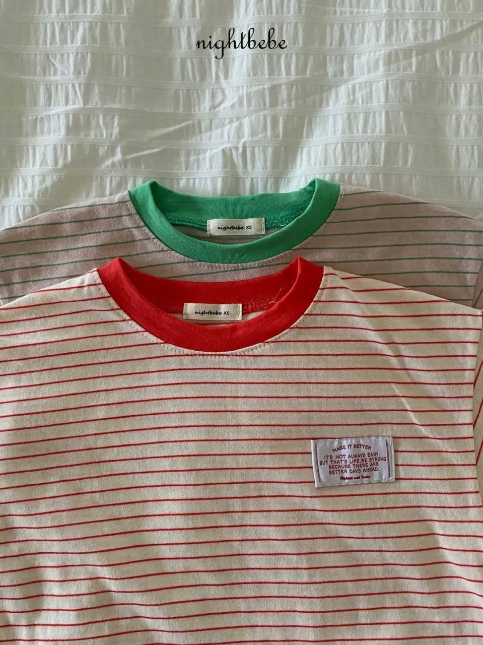 Stripe color blocking T