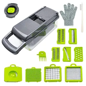 T-GOGO Pro Vegetable Chopper:10-in-1 Mandoline Slicer,Onion Chopper Slicer Dicer,Egg Separator Slicer,Vegetable Chopper Cutter Slicer,Pro Food Chopper Cutter Dicer Slicer with Container for Kitchen