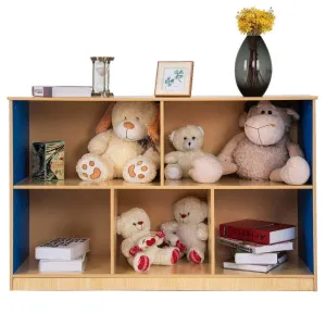 Tangkula Kids Toy Storage Organizer with 5 Storage Bins Toy Cabinet Storage Containers for Bedroom, Playroom, School Lightweight Children Collection Shelf Multi-Bin Storage Cubby with Compartments