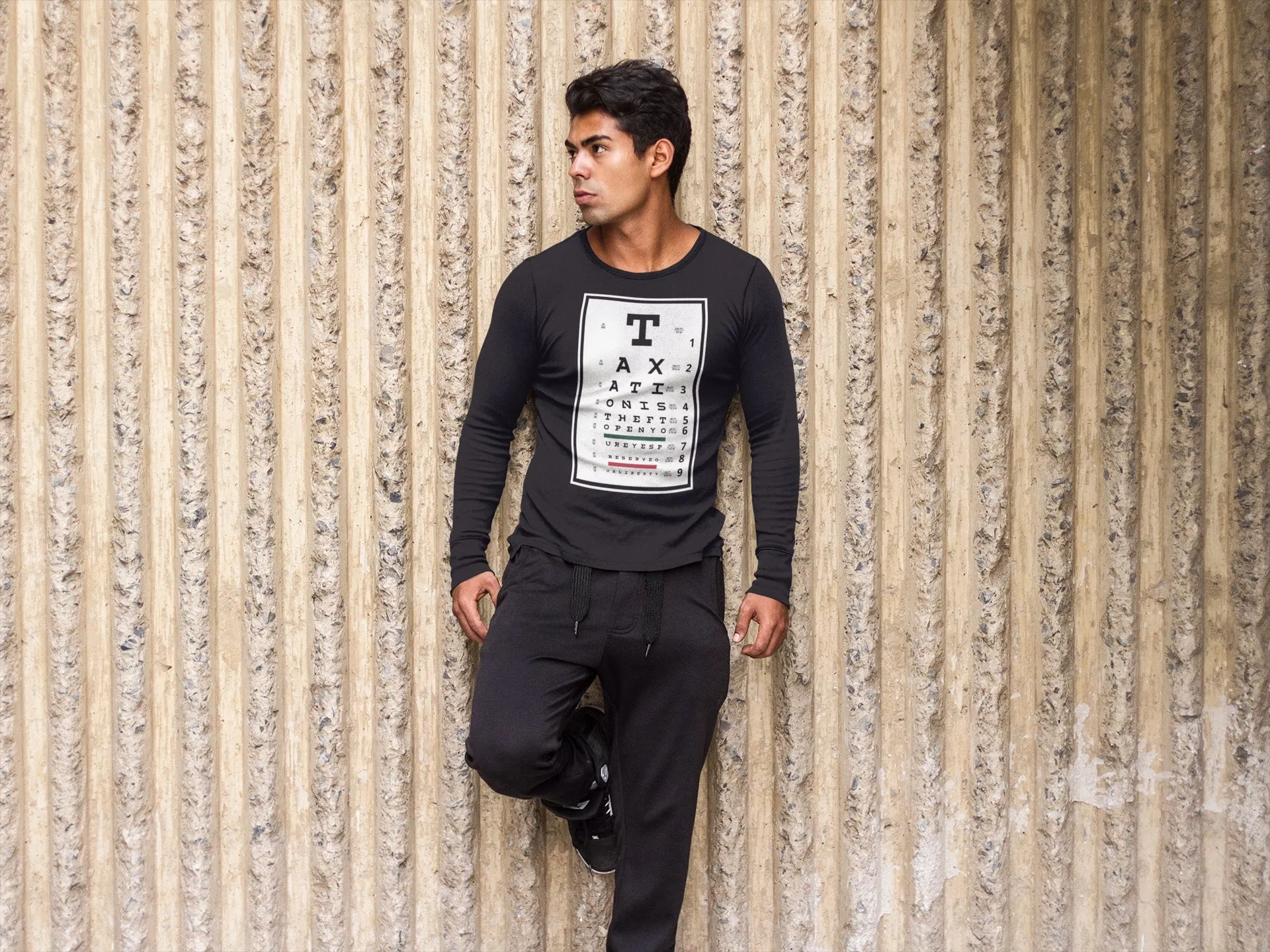 Taxation is Theft Eye Chart Long Sleeve Shirt