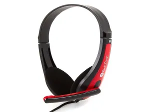 Tech Zone Tz15 Pcaud Audífonos Con Micrófono Alámbrico, Negro/Rojo
