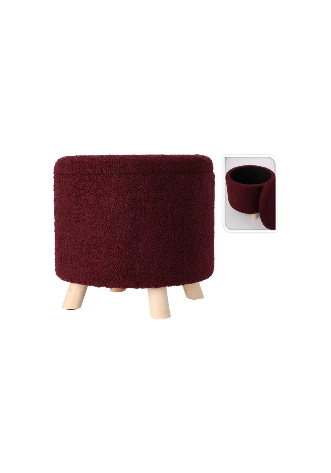 Teddy Storage Stool Burgundy - Purple