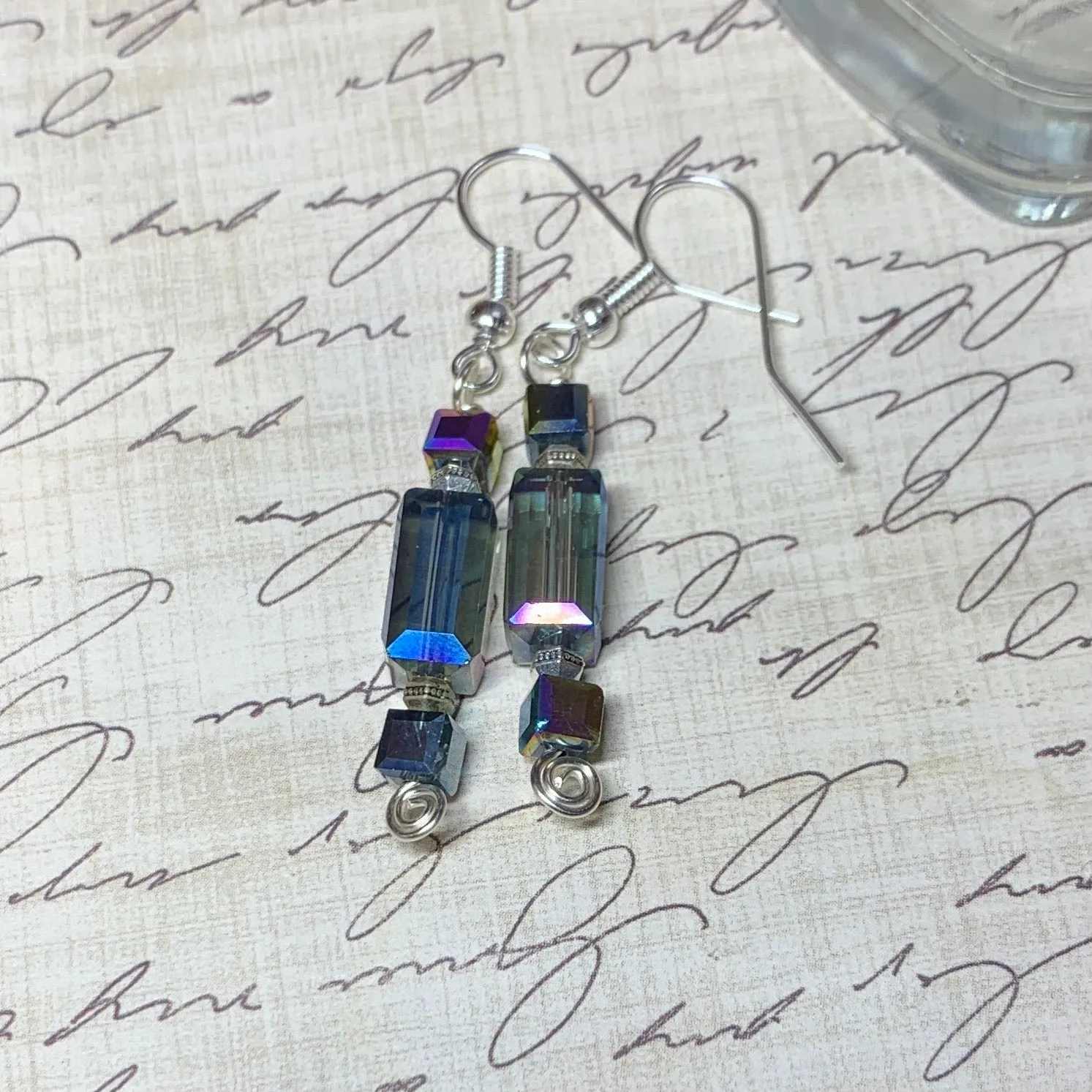 Tiny Evil Genius Earrings: rectangles and squares