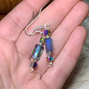 Tiny Evil Genius Earrings: rectangles and squares