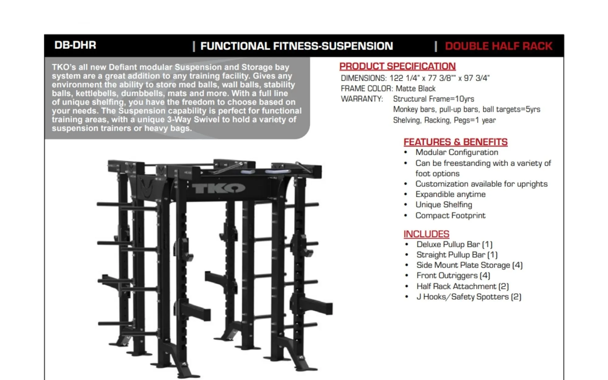 TKO Double Half Rack DB-DHR