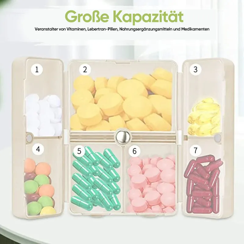 💊Tragbare magnetische Pillendose mit 7 Fächern