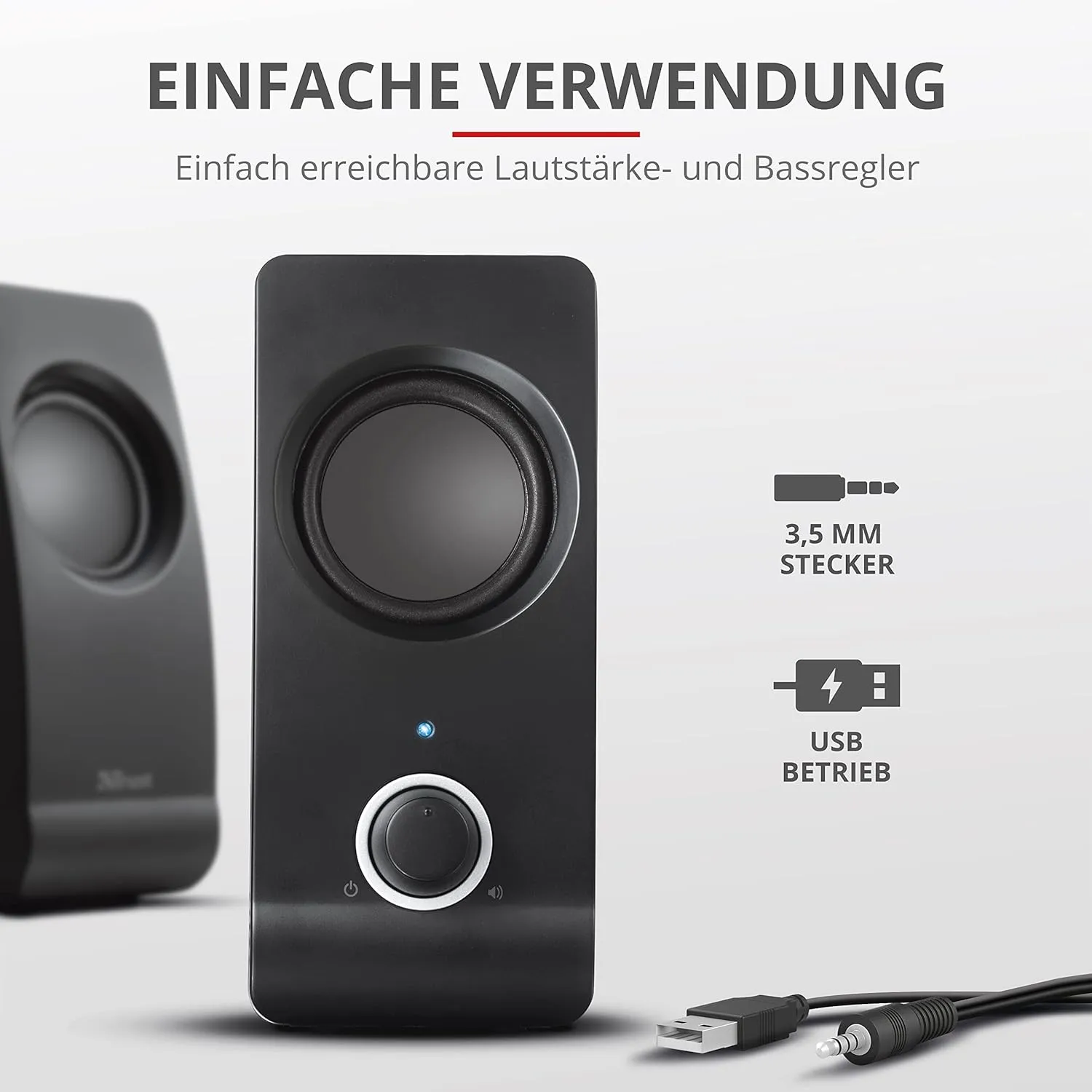 Trust Remo 2.0 PC Lautsprecher Boxen 16 W (8 W RMS) 3,5 mm Anschluss Strom über USB Soundsystem