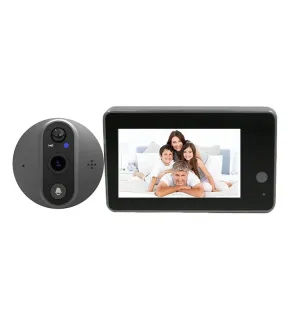 Tuya Smart 1080P WiFi Door Bell Peephole Camera Viewer Home Security Two-way Audio Night Vision 4.3' FHD Video Doorbell Camera