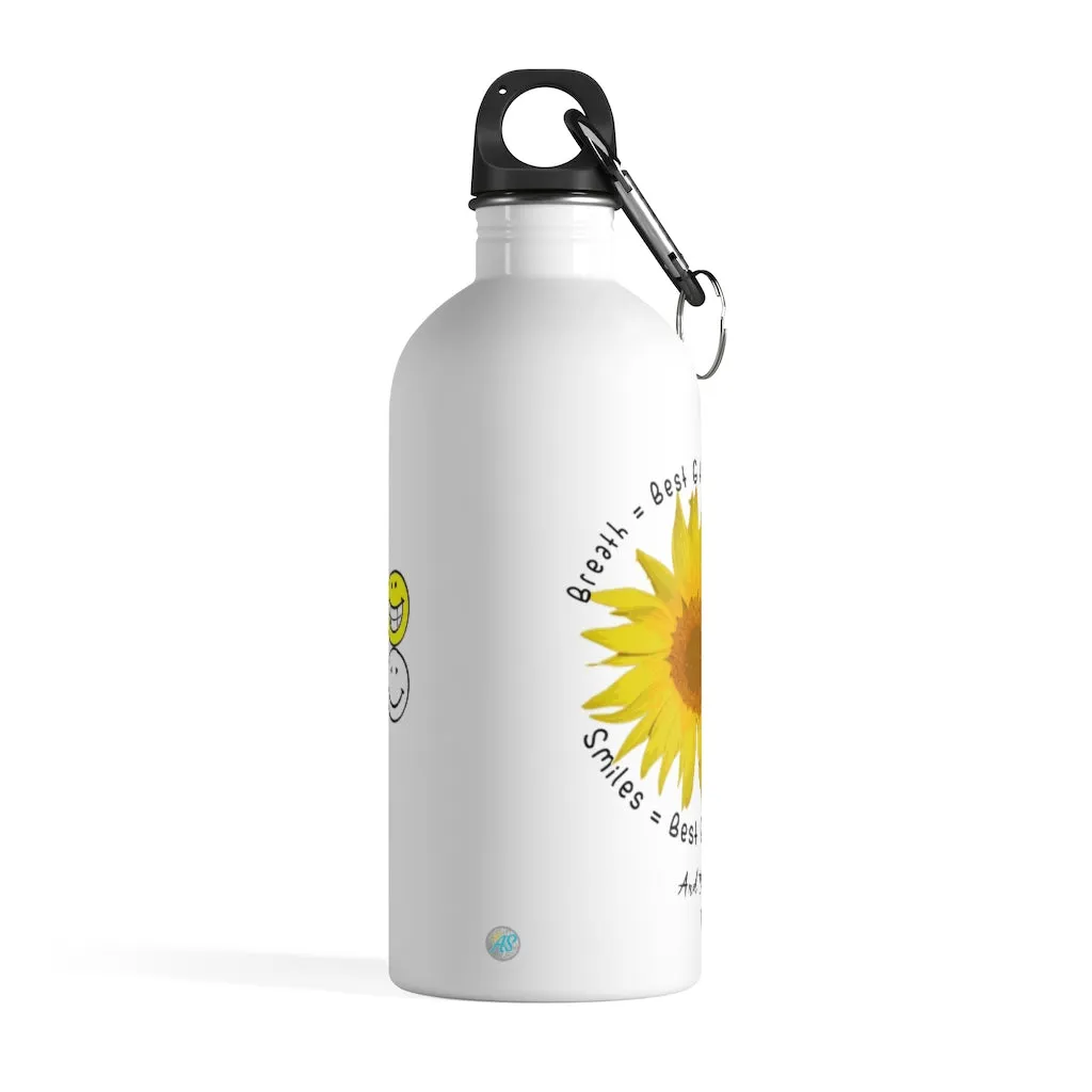 Uplifting Sunflower & Smiles Stainless Steel Water Bottle