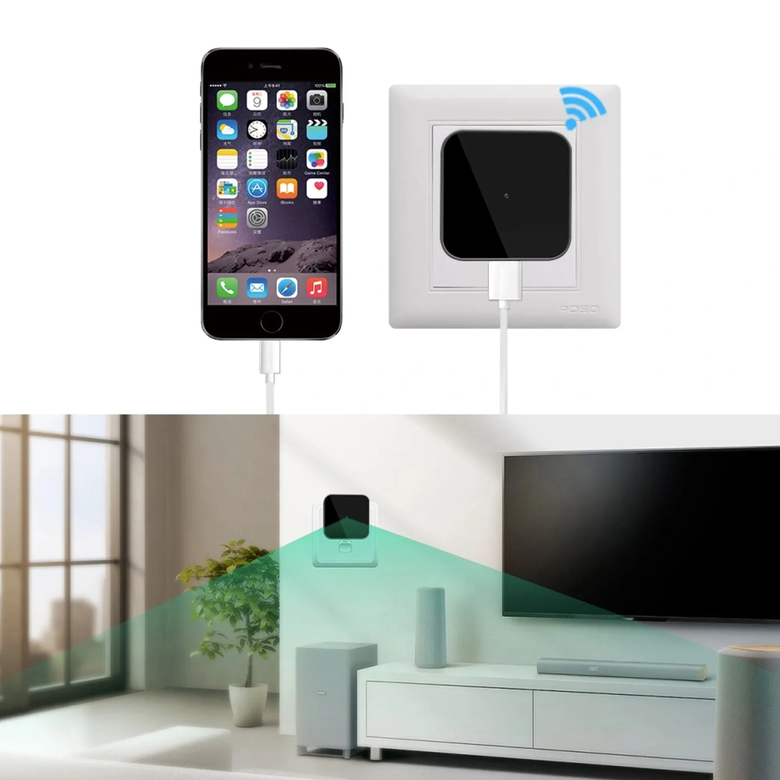 USB Charger Camera Wireless Wi-Fi Night Vision 1080p HD Video Recorder Push Notifications