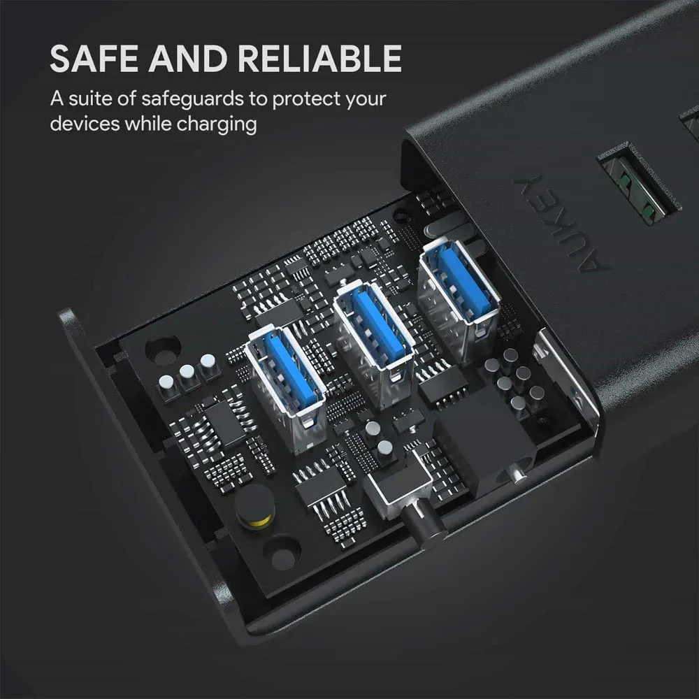 USB Hub with 3 Charging Ports and 4 USB 3.0 Data Ports CB-H19
