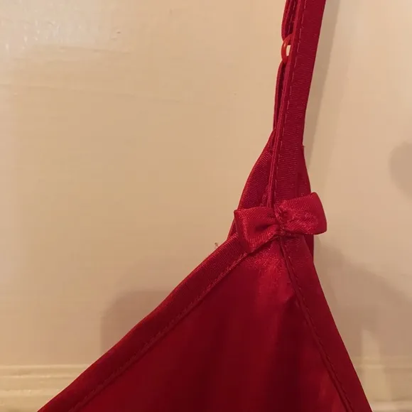 Vanity Fair RED BABYDOLL CHEMISE SLIP DRESS LINGERIE LARGE