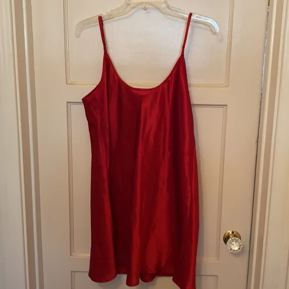 Vanity Fair RED BABYDOLL CHEMISE SLIP DRESS LINGERIE LARGE