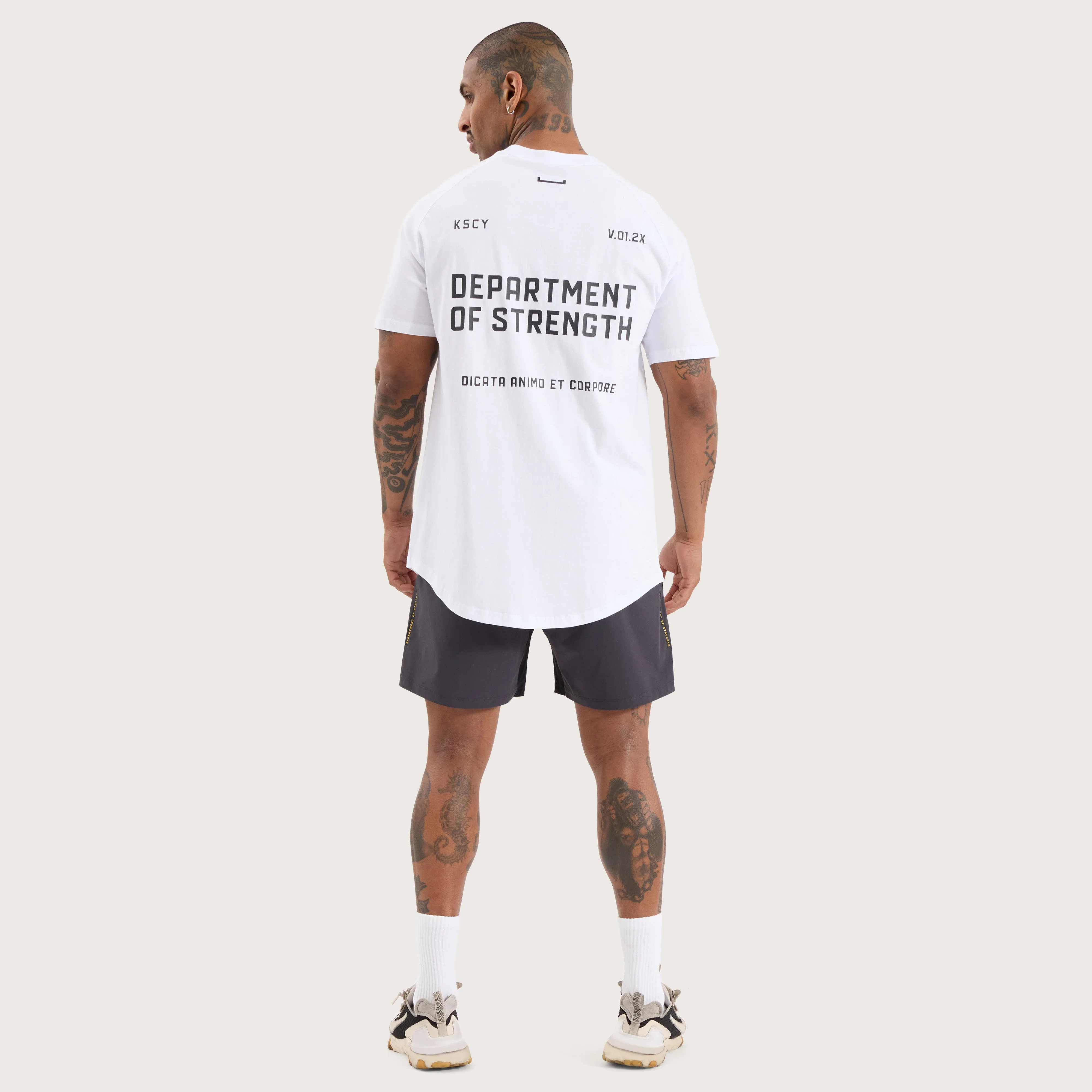 Venture Raglan Dual Curved Tee Optical White