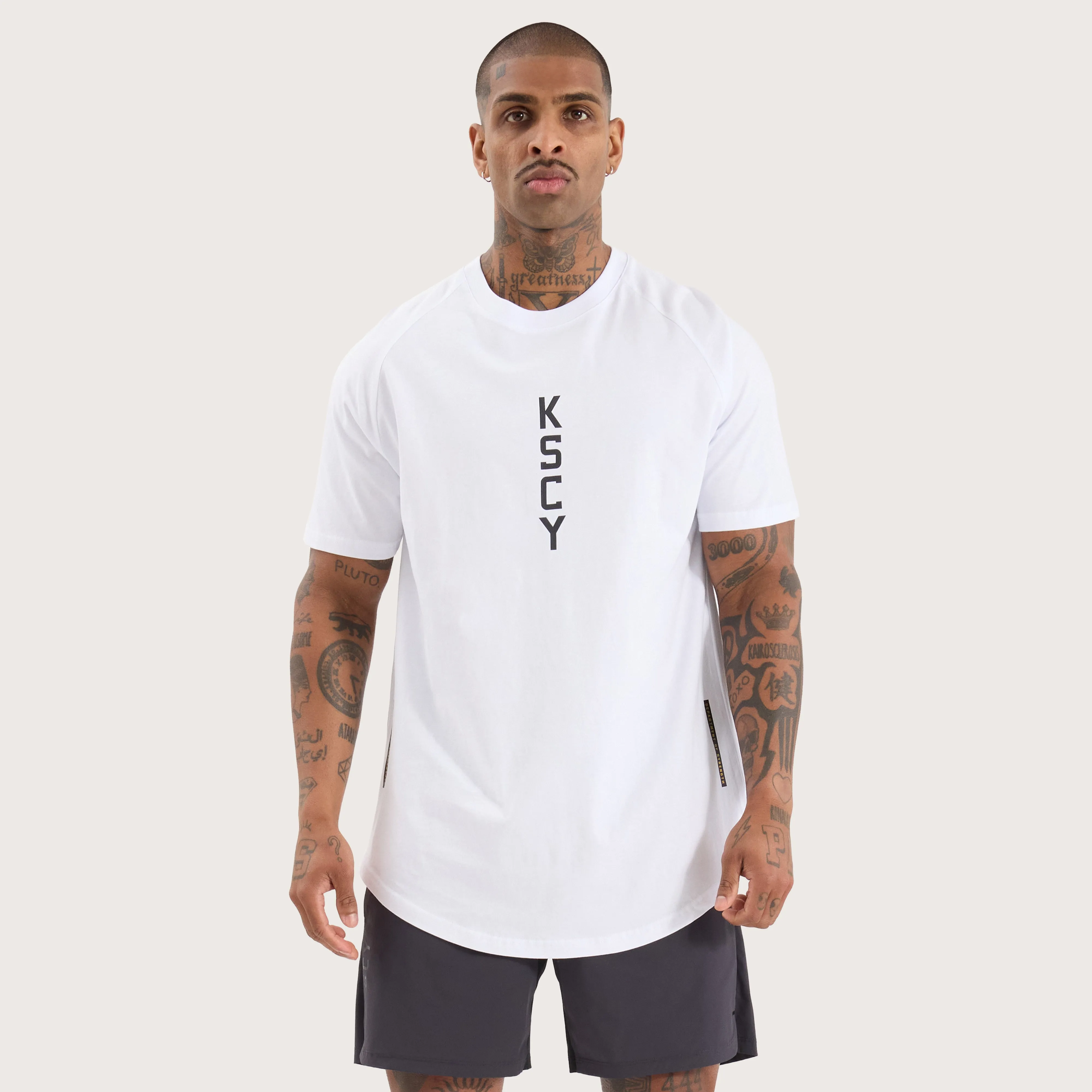 Venture Raglan Dual Curved Tee Optical White