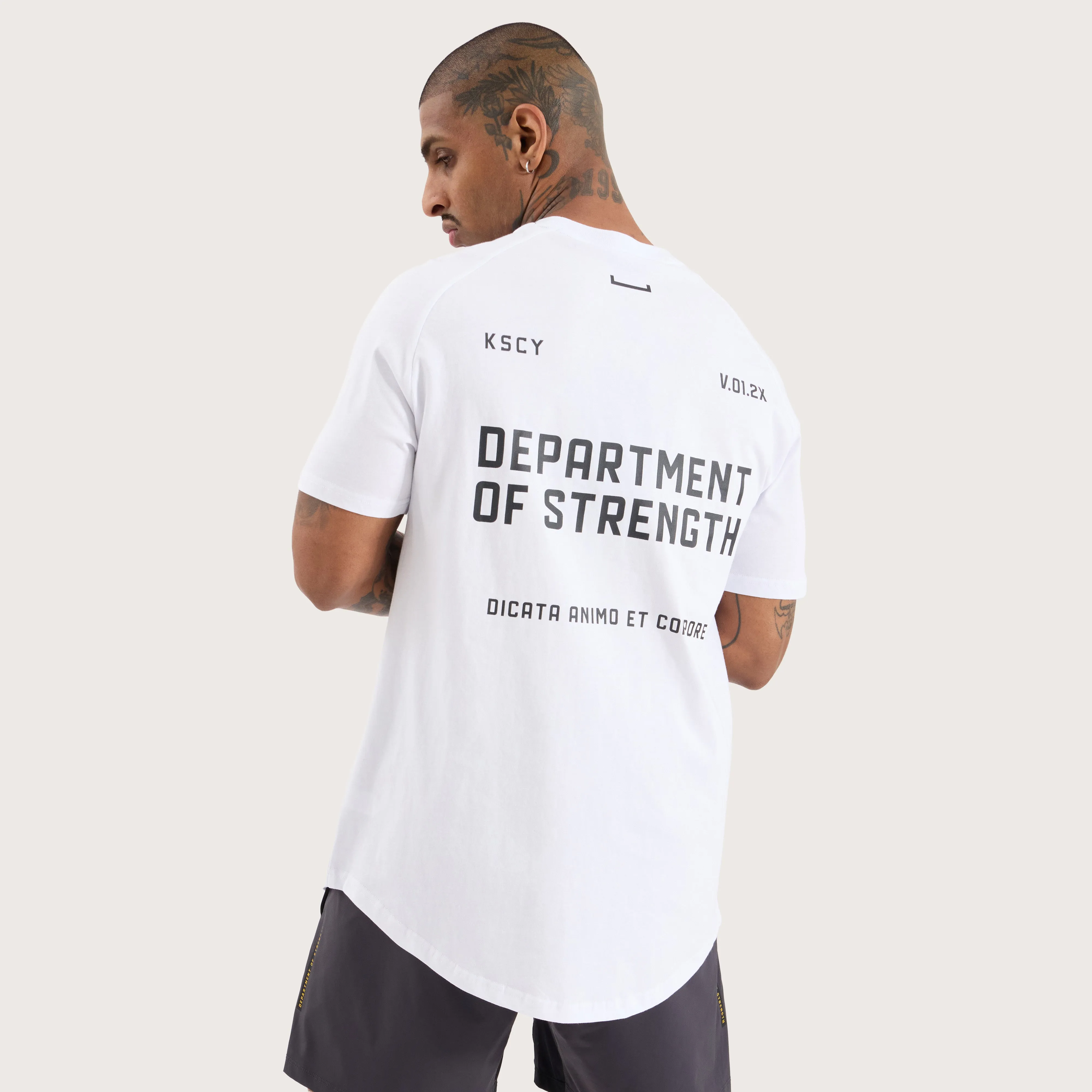 Venture Raglan Dual Curved Tee Optical White