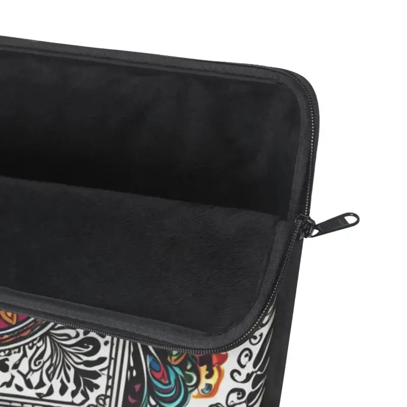 Vibrant Pattern Laptop Sleeve Plush Fleece Interior