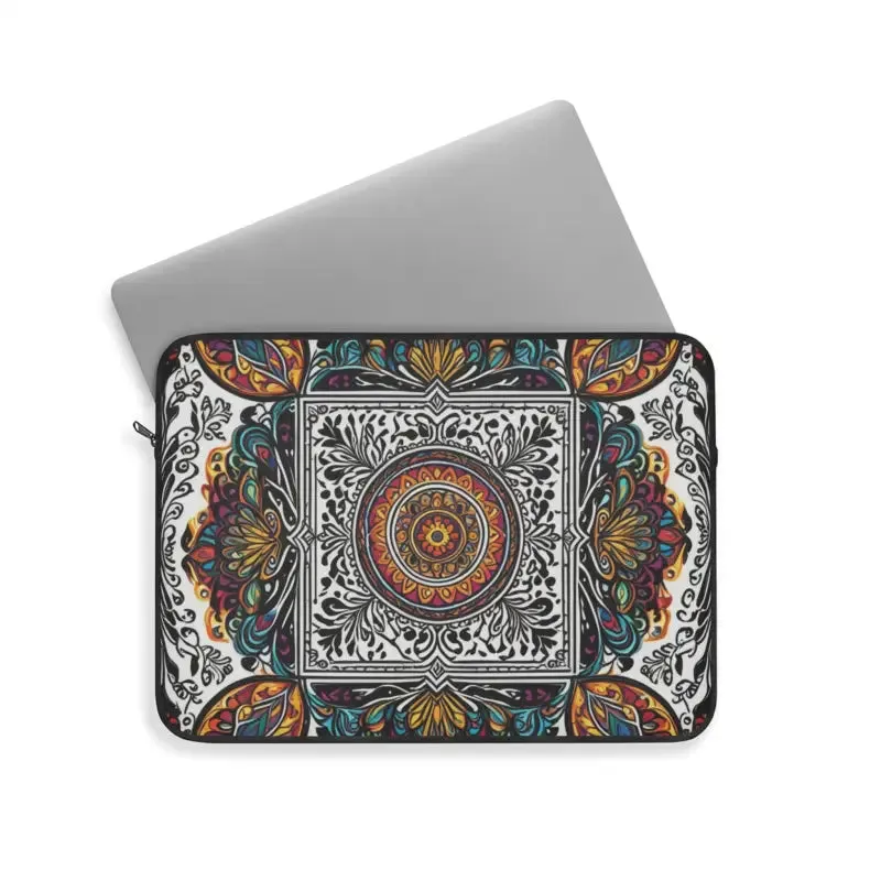 Vibrant Pattern Laptop Sleeve Plush Fleece Interior