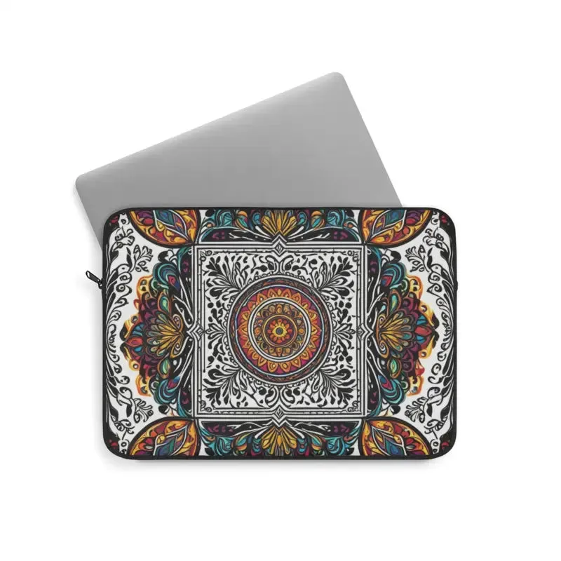 Vibrant Pattern Laptop Sleeve Plush Fleece Interior