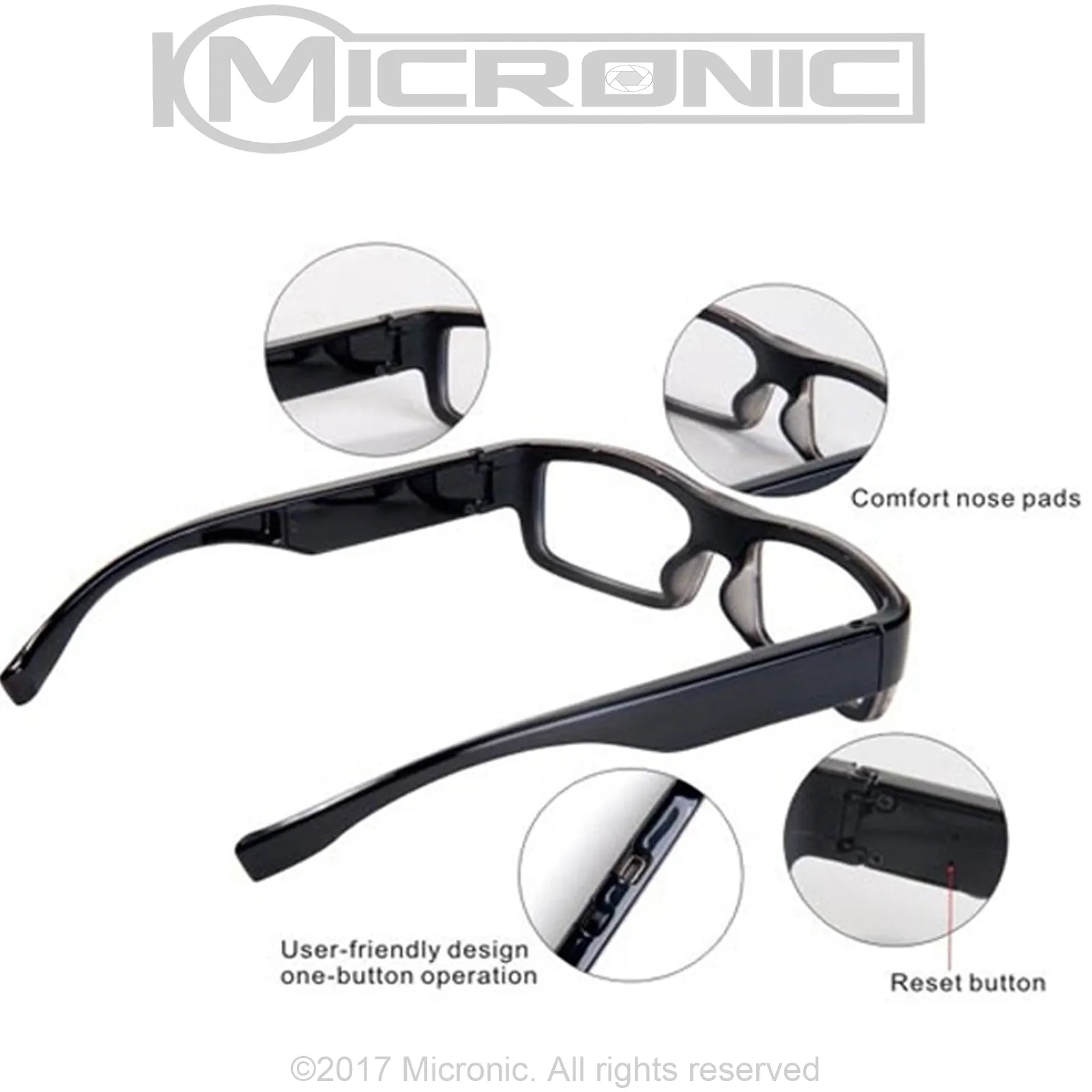 Video Glasses 5MP Camera 1080p FHD Video Recorder with Sound & Take Photos