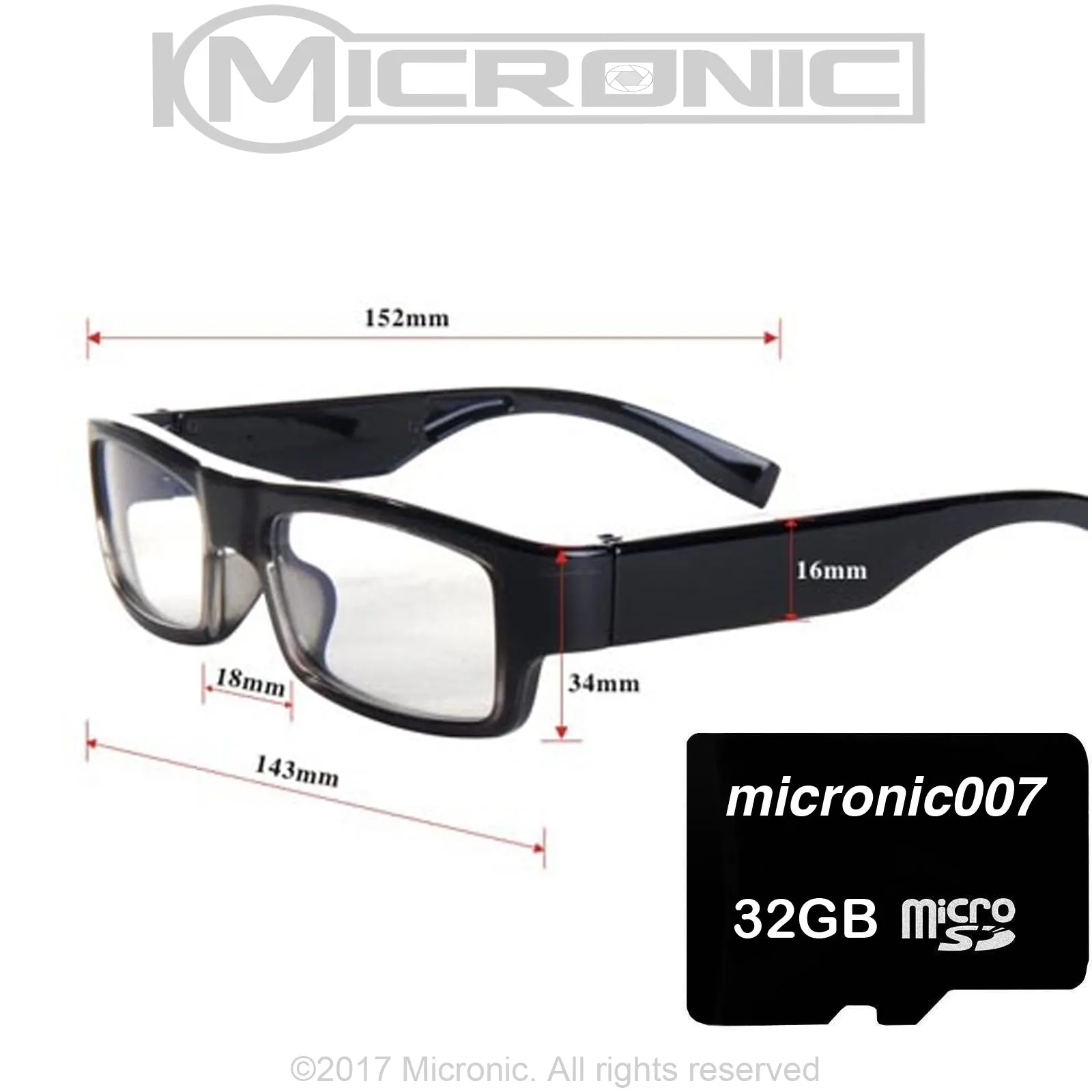 Video Glasses 5MP Camera 1080p FHD Video Recorder with Sound & Take Photos