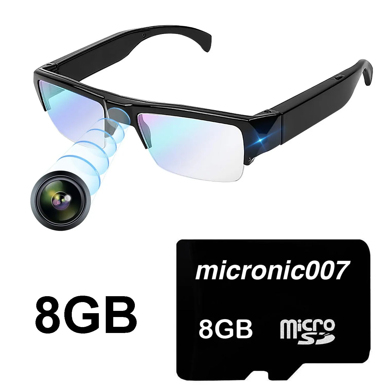 Video Glasses 5MP Camera 1080p FHD Video Recorder with Sound & Take Photos