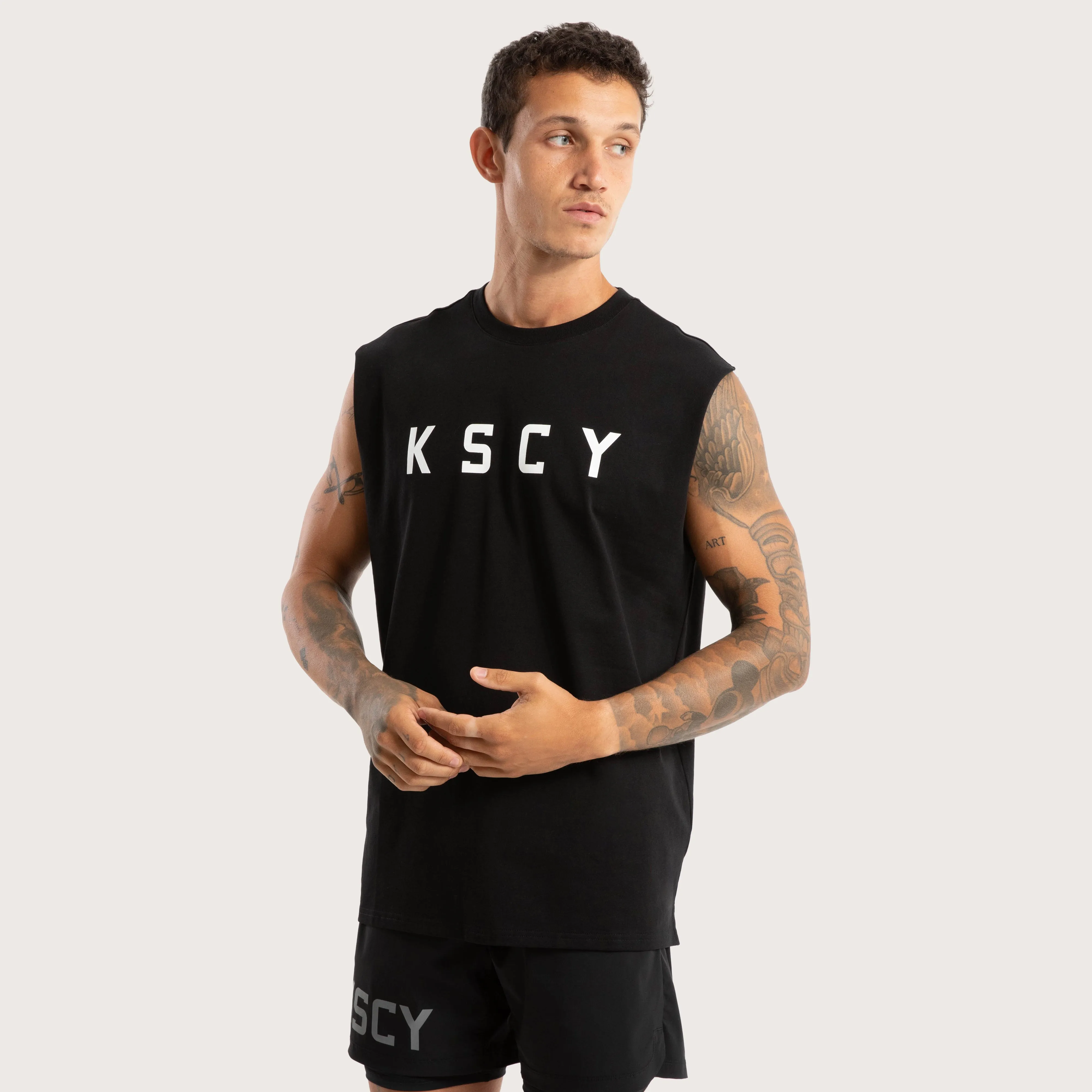 Vigor Split Hem Muscle Jet Black