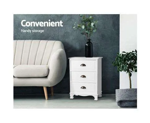 Vintage Bedside Table - White