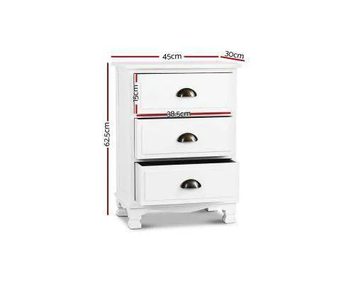 Vintage Bedside Table - White